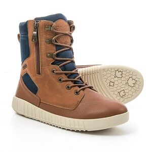 PAJAR Pearson Men’s Winter Snow Sneaker Boot Cognac Brown Navy Blue Size 9-9.5”